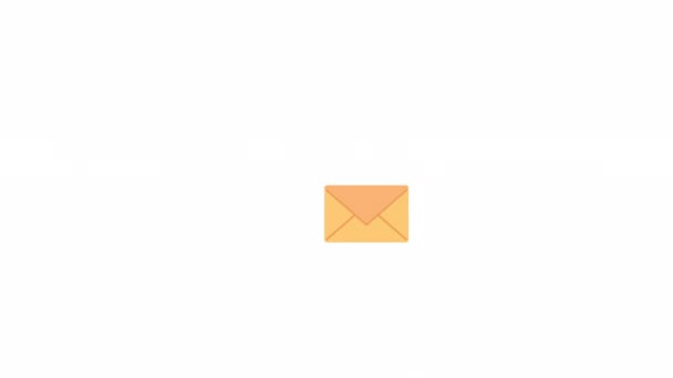 Geanimeerde Doorsturen Mail Envelop Platte Cartoon Stijl Pictogram Video Opnames — Stockvideo