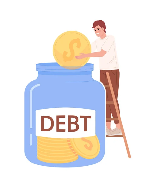 Paying Debts Fast Flat Concept Vector Spot Illustration Editable Cartoon — Stock vektor