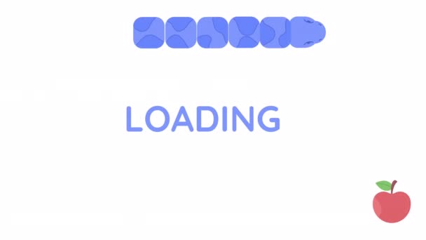 Animated Classic Mini Game Loader Snake Looking Apple Video Footage — Vídeos de Stock