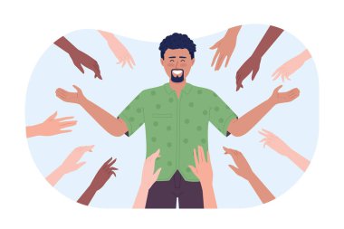 Creating loyal audience on social media flat concept vector spot illustration. Editable 2D cartoon character on white for web design. Engagement creative idea for website, mobile, magazine