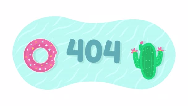 Animatie Zwembadmatrassen 404 Fout Zwemringen Voor Het Feest Lege Staat — Stockvideo