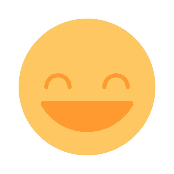 Shut Eye Smile Emoticon Semi Flat Color Vector Icon Happiness — Vector de stock
