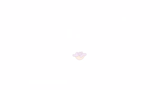 紫色の牡丹の花をアニメーション 春の庭の多年草植物 フラット漫画スタイルアイコン4Kビデオ映像 アルファチャンネル透明度を持つ白色背景の色分離要素アニメーション — ストック動画