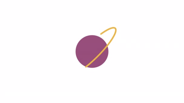 Animovaná Planeta Kruhovým Indikátorem Saturnův Míč Videozáznam Průhledností Alfa Kanálu — Stock video