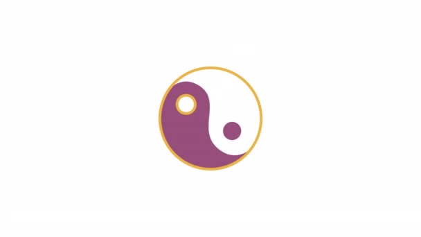 Geanimeerde Yinyang Harmonie Indicator Chinees Taoïsme Videobeelden Met Alpha Kanaal — Stockvideo