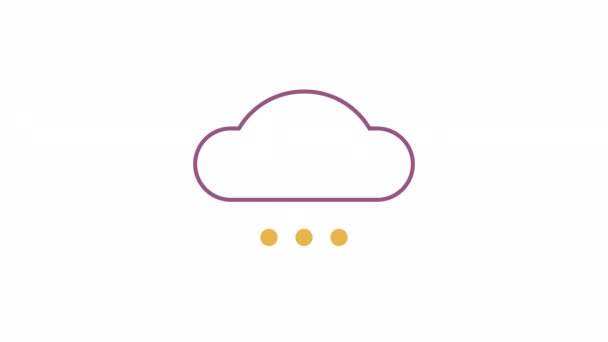 Animated Blank Rain Cloud Indicator Computing Service Video Footage Alpha — Stock Video