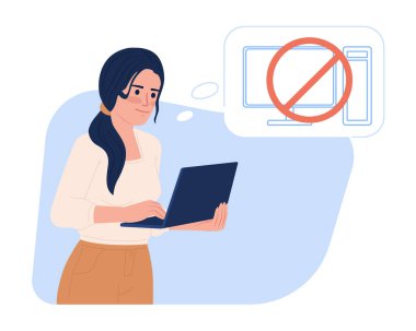 Güç tüketimini azaltmak için dizüstü bilgisayar kullanarak 2D vektör izole edilmiş nokta çizimi. Elektrik faturasını düşürüyorum. Çizgi film arkaplanındaki düz karakter. Mobil, web sitesi ve dergi için renkli düzenlenebilir sahne