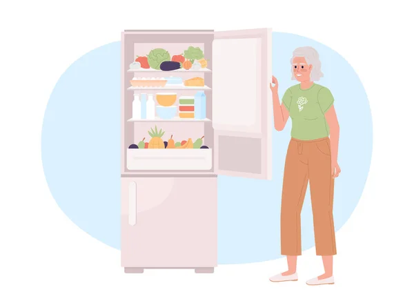 Buzdolabını Daha Enerji Kullanmak Için Dolu Tutuyorum Vektör Izole Edilmiş — Stok Vektör
