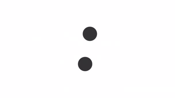 Geanimeerd Twee Puntjes Spinning Loader Rotatie Eenvoudig Zwart Wit Laad — Stockvideo