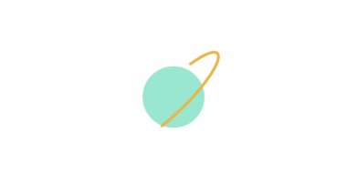 Halka önyükleyicili animasyon gezegeni. Satürn topu. Bekleme işlemi. Alfa kanalı şeffaflığı olan 4K video görüntüleri. Web sitesi yükleyicisi. Web UI tasarımı için renkli yükleme süreci canlandırması