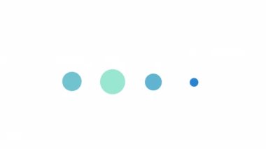 Animasyon 4 nokta yanıp sönen önyükleyici. Elipsi. Bekleme işlemi. Alfa kanalı şeffaflığı olan 4K video görüntüleri. Web sitesi yükleyicisi. Web UI tasarımı için renkli yükleme süreci canlandırması