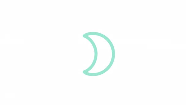 Мультипликационный Лунный Предзагрузчик Лунные Фазы Астрология Процесс Ожидания Видеозапись Прозрачностью — стоковое видео