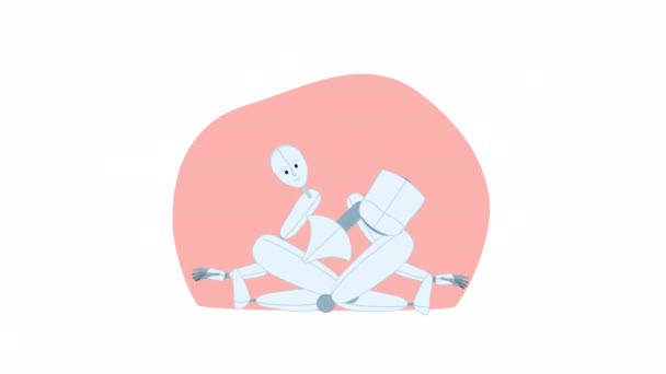 Animált Törött Robot 404 Hiba Üres Videofelvétel Alfa Csatorna Átlátszósággal — Stock videók