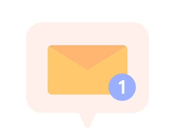 Notification Bubble New Email Semi Flat Color Vector Icon Chat — Stock Vector