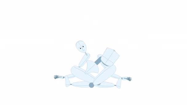 Animált Robot Hiba 404 Darabokra Tört Üres Videofelvétel Alfa Csatorna — Stock videók