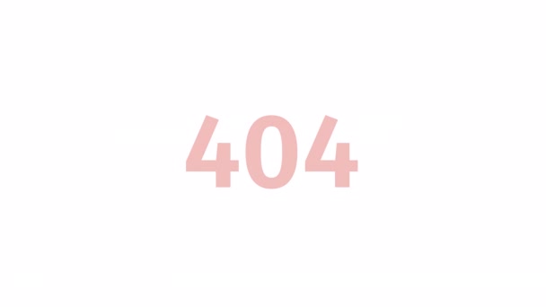 Animierte Einfache Rote 404 Fehler Seite Nicht Gefunden Zahlen Leeres — Stockvideo