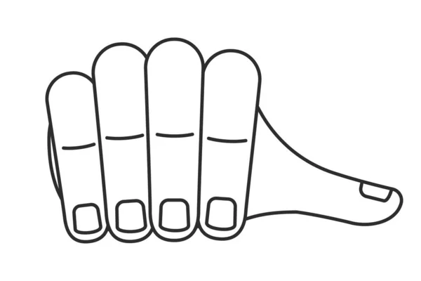 Trommeln Finger Halb Flach Linearen Vektor Handgeste Editierbare Pose Menschlicher — Stockvektor