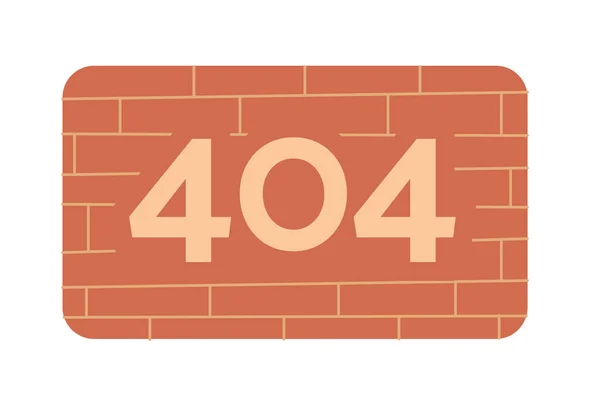 Brick Wall 404 Page Found Illustration Internet Connection Fail Brickwork — Stock Vector