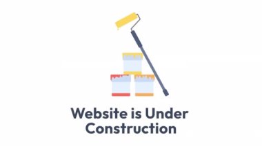 Bakım yükleyicisi altında canlandırıldı. Yeniden yapılanma. 4K video görüntüsü. Web tasarımı, sosyal medya için alfa kanal şeffaflığı ile renk izole yükleme bekleme süreci göstergesi