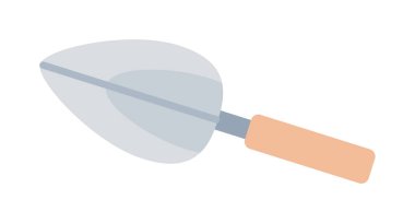 Bahçe küreği yarı düz renk vektör nesnesi. Bahçecilik için el küreği. Düzenlenebilir simge. Beyaz üzerine tam boy element. Web grafik tasarımı ve animasyonu için basit çizgi film tarzı benek çizimi