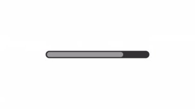 Canlandırılmış durum çubuğu yükleyici. Gösterge seviyesi. Basit siyah beyaz yükleme simgesi. Alfa kanalı şeffaflığı olan 4K video görüntüleri. Web UI tasarımı için bekleme canlandırma süreci göstergesi