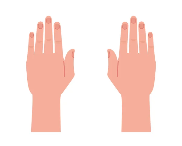 漂亮柔软的手与健康的指甲半扁平的颜色矢量图标 可编辑的完整尺寸的人体的白色部分 用于网页平面设计和动画的简单卡通风格点画 — 图库矢量图片