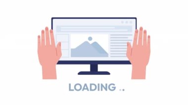 Animasyon web sitesi güncelleyici yükleyici. Sorumluluk sahibi olmak. 4K video görüntüsü. Web tasarımı, sosyal medya için alfa kanal şeffaflığı ile renk izole yükleme bekleme süreci göstergesi