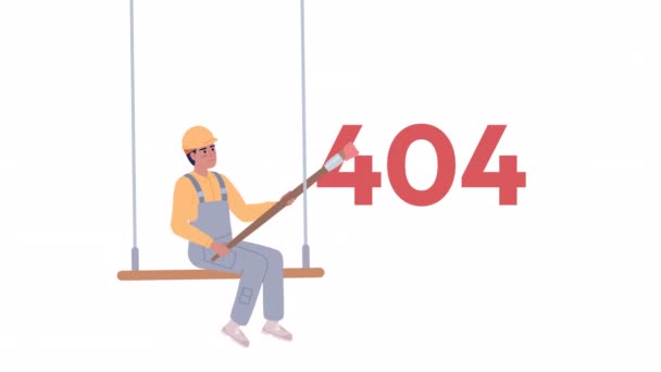 Попередження Про Анімовані Помилки 404 Усунення Проблем Порожній Стан Відеозапису — стокове відео