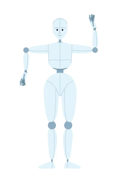 Humanoid Robot För Part Semi Platt Färg Vektor Karaktär Mänsklig — Stock vektor