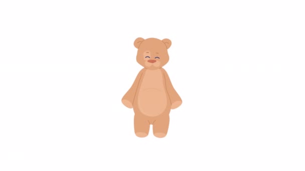 Animado Recheado Animal Urso Bonito Plush Brinquedo Macio Para Crianças — Vídeo de Stock