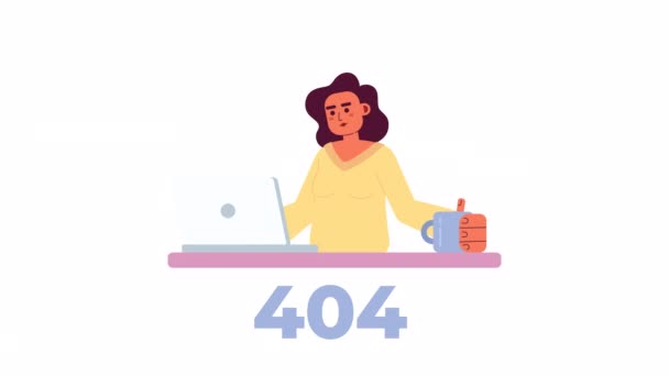 Анімований Код 404 Помилки Жуків Сценарії Веб Сторінок Порожній Стан — стокове відео