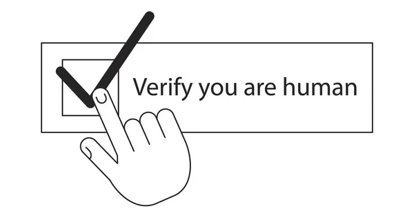 Human Verification Black White Concept Vector Spot Illustration Editable Flat — Stock Vector