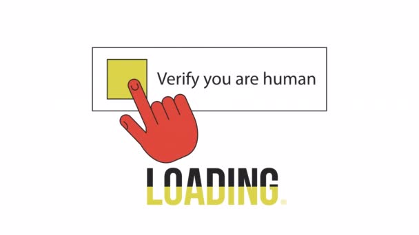 Menneskelig Verifikasjonsbæreranimasjon Jeg Ingen Robot Flash Melding Video Opptak Isolert – stockvideo