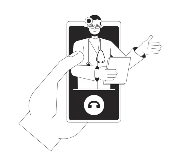 Consultation Médicale Ligne Sur Illustration Vectorielle Spot Concept Téléphone Portable — Image vectorielle