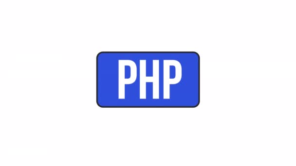 Animated Php Language Button Flat Outline Style Icon Video Footage — Stock Video