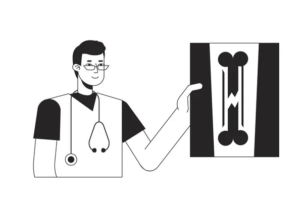 Médecin Médecine Interne Avec Illustration Vectorielle Concept Radiographie Osseuse Brisée — Image vectorielle