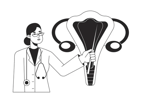 Gynecology Obstetrics Concept Vector Spot Illustration Female Gynaecologist Obgyn Flat — Stock Vector