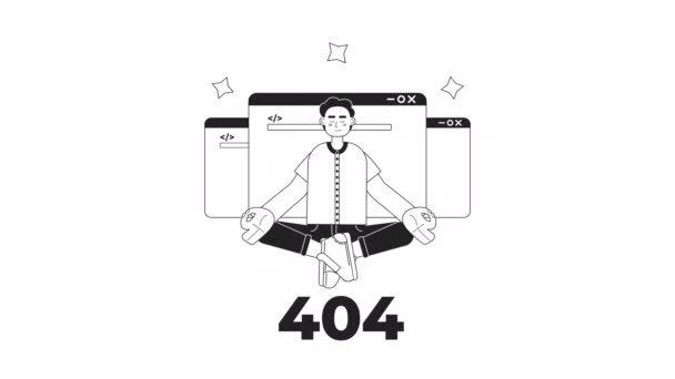 Animovaný Dev Specialista 404 Chyba Kódování Prázdný Stav Video Záběrů — Stock video