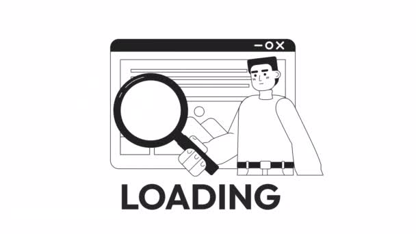 Geanimeerde Debugging Tool Loader Verken Website Flash Bericht Video Beelden — Stockvideo