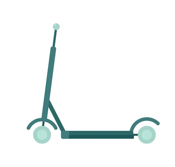 电动滑板车为成人 儿童半平面彩色矢量物体 折叠式护身符供骑用 可编辑的白色卡通风格图标 用于网页平面设计和动画的简单点画 — 图库矢量图片