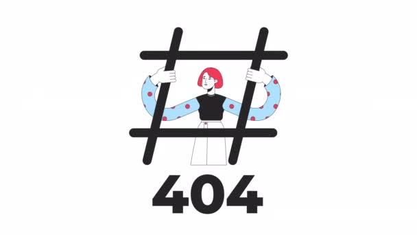 Hashtag对404错误动画上瘾 社交媒体的使用 空状态4K视频概念镜头与阿尔法通道透明度 未为Ui Ux网页设计找到闪存消息的轮廓颜色页 — 图库视频影像