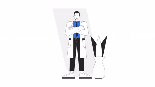 Animação Profissional Saúde Emergência Animado Médico Especialista Desenho Animado Personagem — Vídeo de Stock