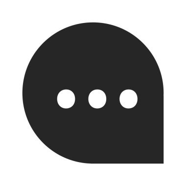 Üç noktalı yuvarlak konuşma balonu düz çizgi siyah beyaz vektör ikonu. Daktilo. Düzenlenebilir çizgi film tarzı ögesi. Web grafik tasarımı ve animasyonu için basit izole edilmiş nokta çizimi çizimi