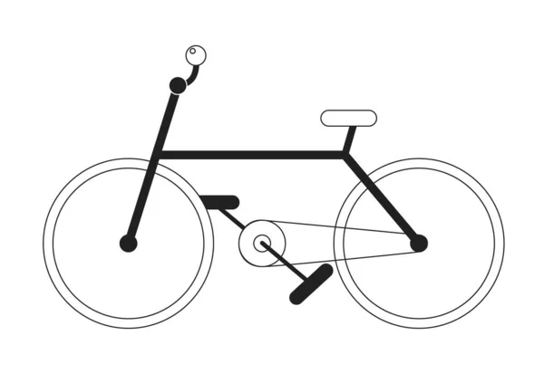 Bicicletta Strada Monocromatica Oggetto Vettore Piatto Ciclo Pedali Tempo Libero — Vettoriale Stock