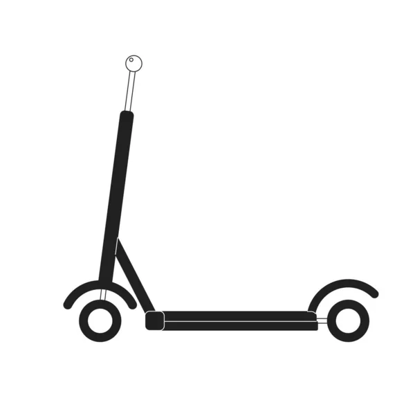 成人电动滑板车 儿童单色平面矢量物体 折叠式护身符供骑用 可编辑的白色细线图标 用于网页平面设计 动画的简单的Bw卡通点图像 — 图库矢量图片