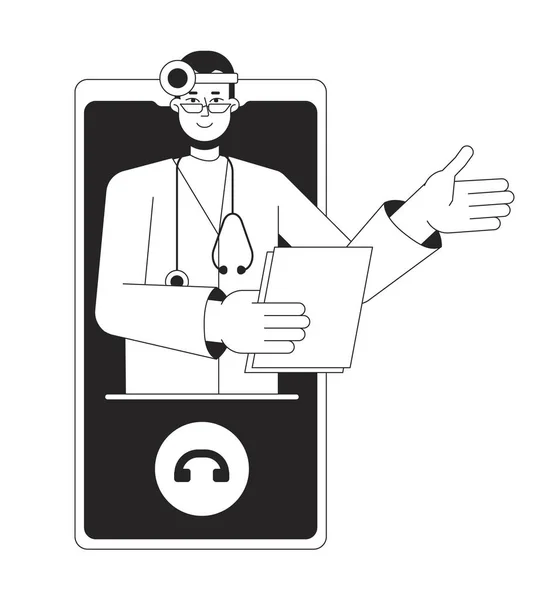 Online Hno Arzt Telefon Konzept Vektor Spot Illustration Hno Arzt — Stockvektor