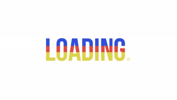 Colors Changing Loader Animation Yellow Blue Red Text Message Video — Stock Video