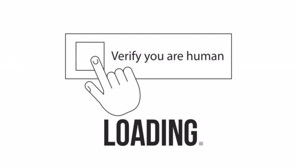 Humano Verificar Loader Animação Não Sou Confirmação Robô Flash Mensagem — Vídeo de Stock