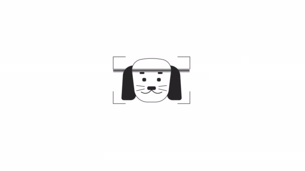 Анімація Собак Анімований Домашній Улюблений Плоский Монохроматичний Тонкий Символ Лінії — стокове відео