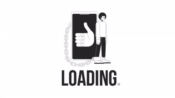 Telefon Angekettet Loader Animation Die Besessenheit Der Sozialen Medien Videomaterial — Stockvideo